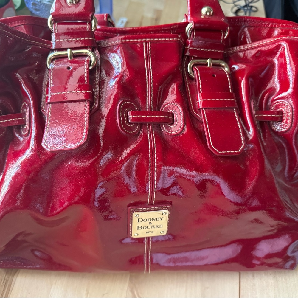Dooney & Bourke Chiara Shiny Red Patent Tote